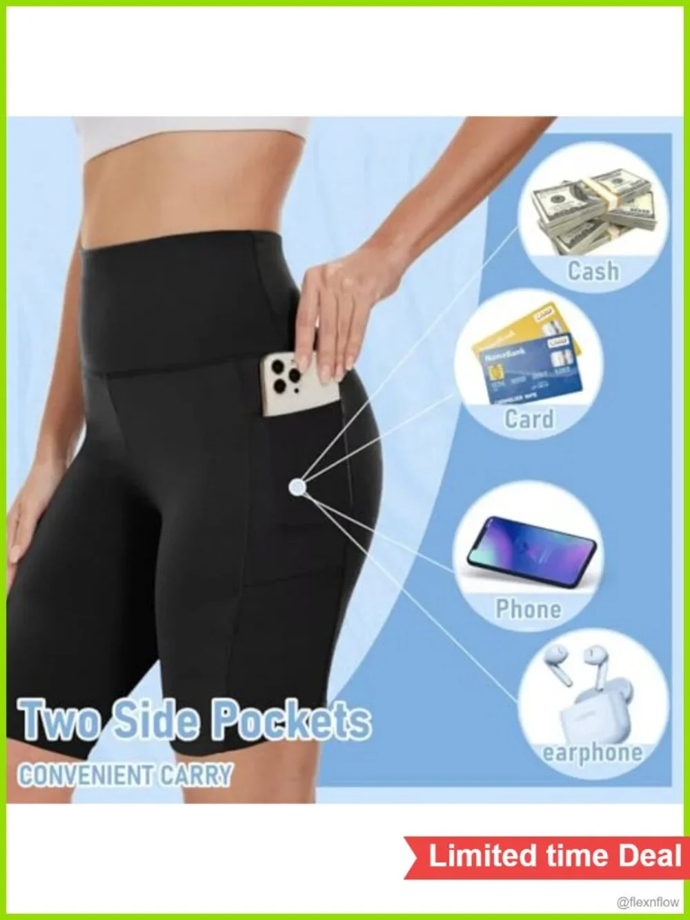 5 Pack Women's High Waist Biker Shorts with Pockets Spandex Workout Yoga